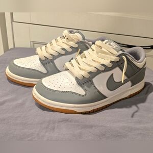 Nike Dunks Gray and White Sneakers with Tan Soles. 6.5 MEN/8 WOMEN.